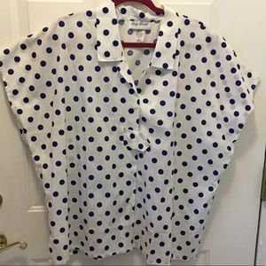 White Top w/Blue Polka Dots by Lady Ronte Size 2X